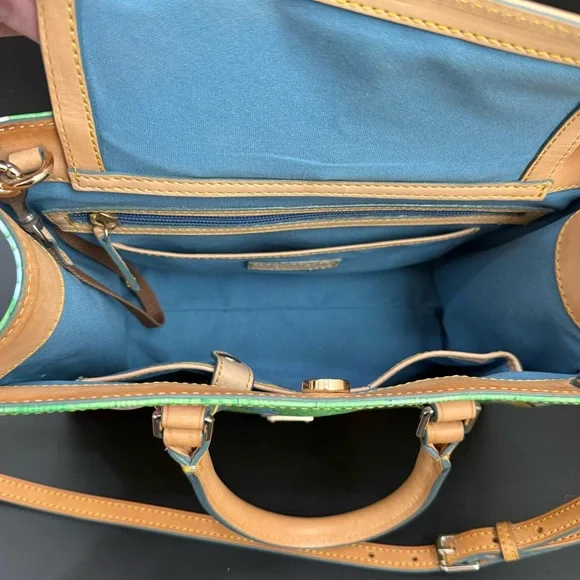 Rare DOONEY & BOURKE Kelly Green Cupcake Print Coated Canvas Limited Ed Satchel - Picture 6 of 15